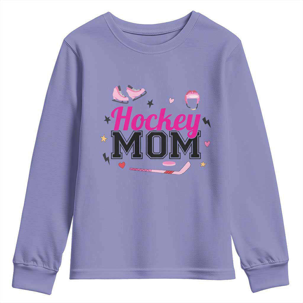 Proud Hockey Mom Youth Sweatshirt Ice Hockey Supporter Gift - Wonder Print Shop