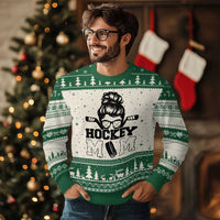 Funny Hockey Mom Quote Ugly Christmas Sweater Gift For Hockey Lovers - Wonder Print Shop
