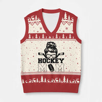 Funny Hockey Mom Quote V-Neck Knit Sweater Vest Gift For Hockey Lovers - Wonder Print Shop