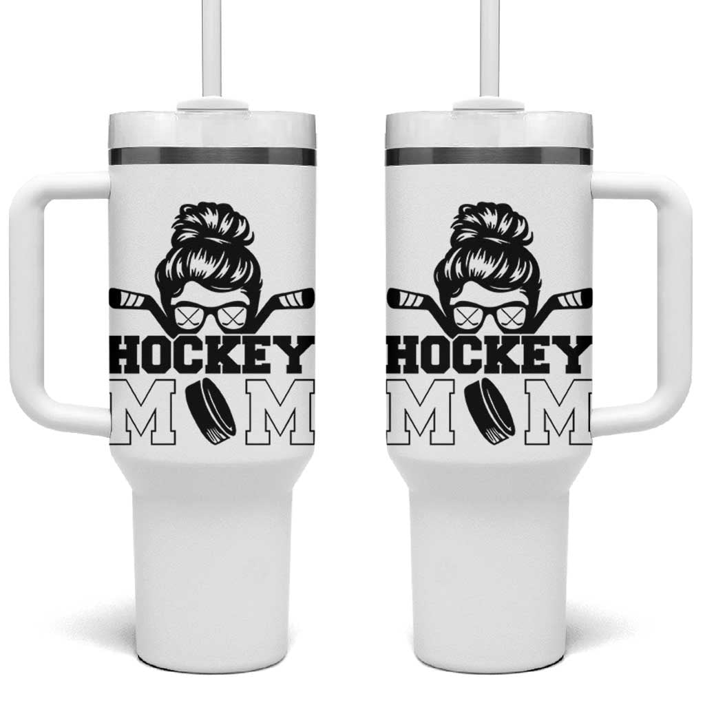 Funny Hockey Mom Quote Tumbler With Handle Gift For Hockey Lovers - Wonder Print Shop