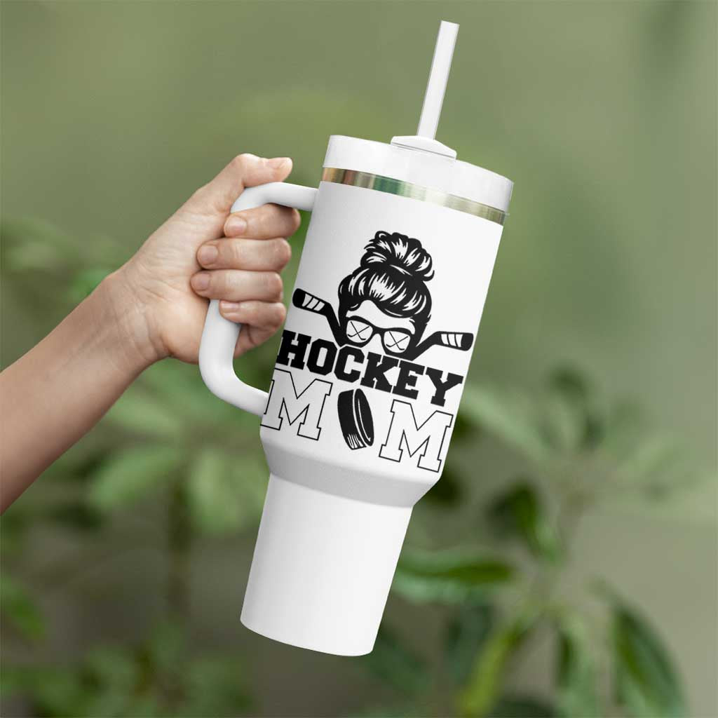 Funny Hockey Mom Quote Tumbler With Handle Gift For Hockey Lovers - Wonder Print Shop