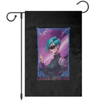 Cyberpunk Girl Legend Never Die Garden Flag Gaming Aesthetic Gift - Wonder Print Shop