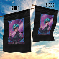 Cyberpunk Girl Legend Never Die Garden Flag Gaming Aesthetic Gift - Wonder Print Shop