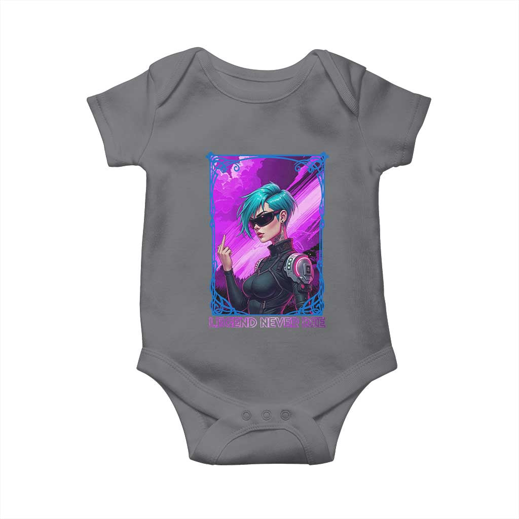 Cyberpunk Girl Legend Never Die Baby Onesie Gaming Aesthetic Gift - Wonder Print Shop