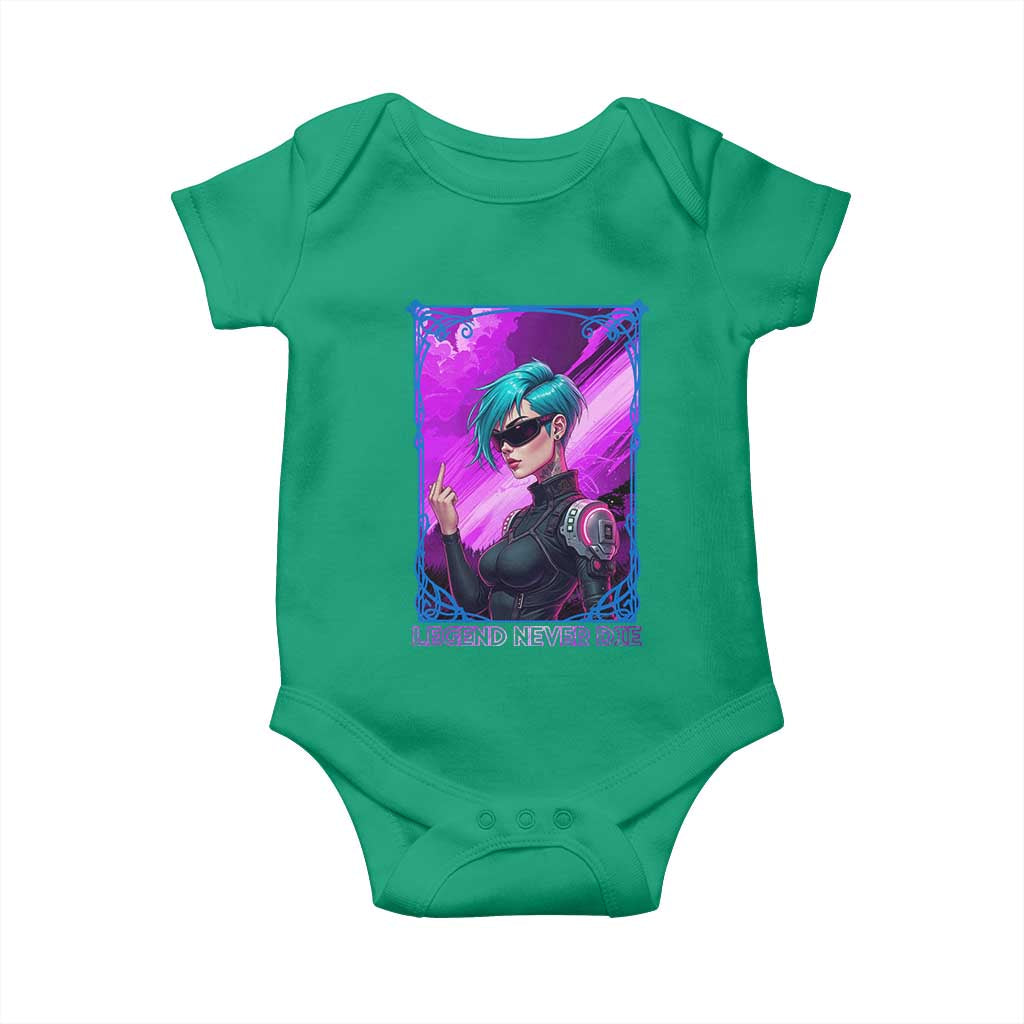 Cyberpunk Girl Legend Never Die Baby Onesie Gaming Aesthetic Gift - Wonder Print Shop
