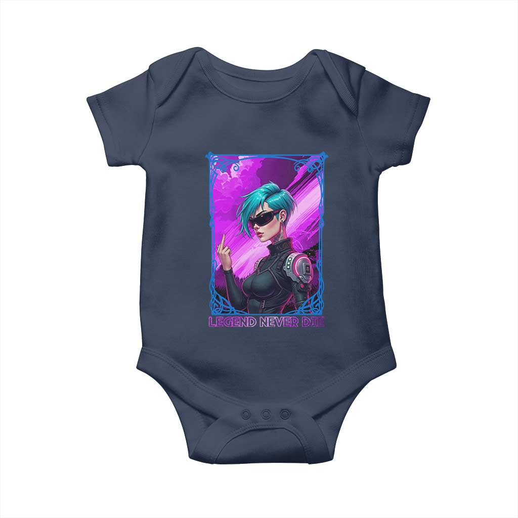 Cyberpunk Girl Legend Never Die Baby Onesie Gaming Aesthetic Gift - Wonder Print Shop