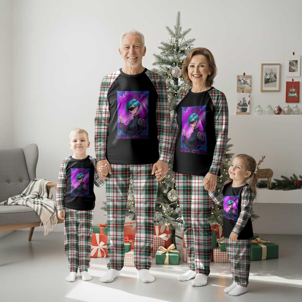 Cyberpunk Girl Legend Never Die Plaid Pajama Set Gaming Aesthetic Gift - Wonder Print Shop