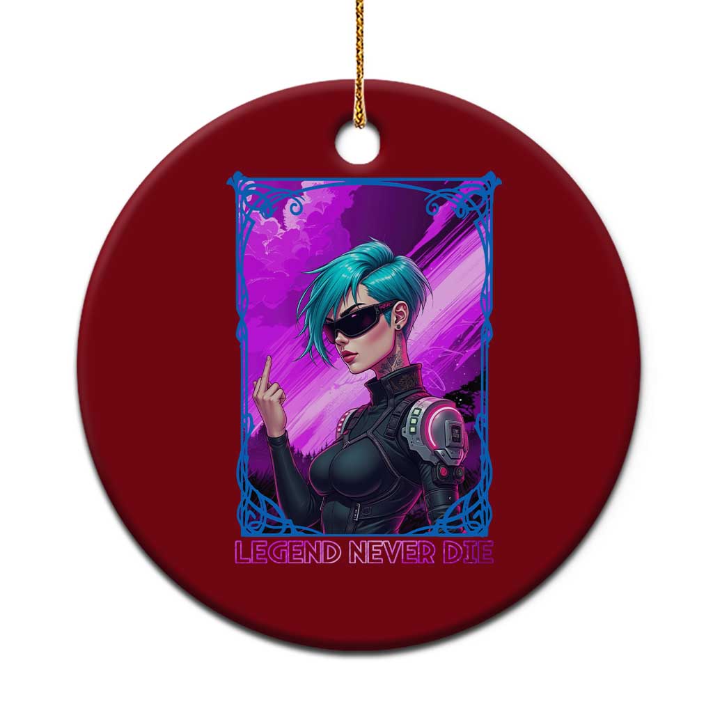 Cyberpunk Girl Legend Never Die Ceramic Ornament Gaming Aesthetic Gift - Wonder Print Shop
