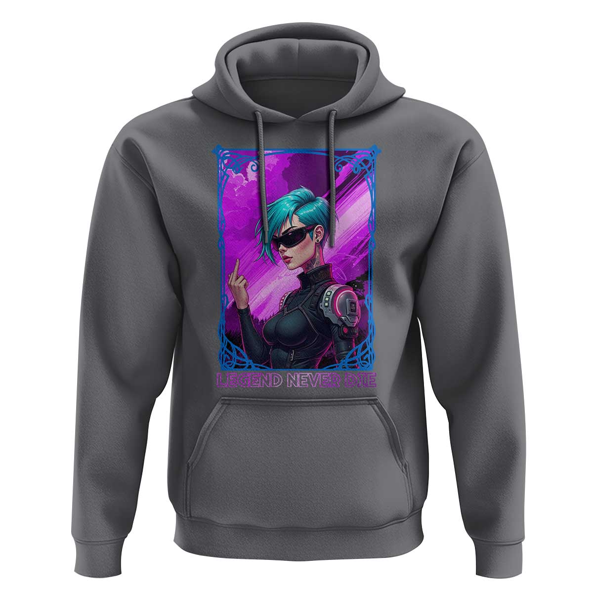 Cyberpunk Girl Legend Never Die Hoodie Gaming Aesthetic Gift - Wonder Print Shop
