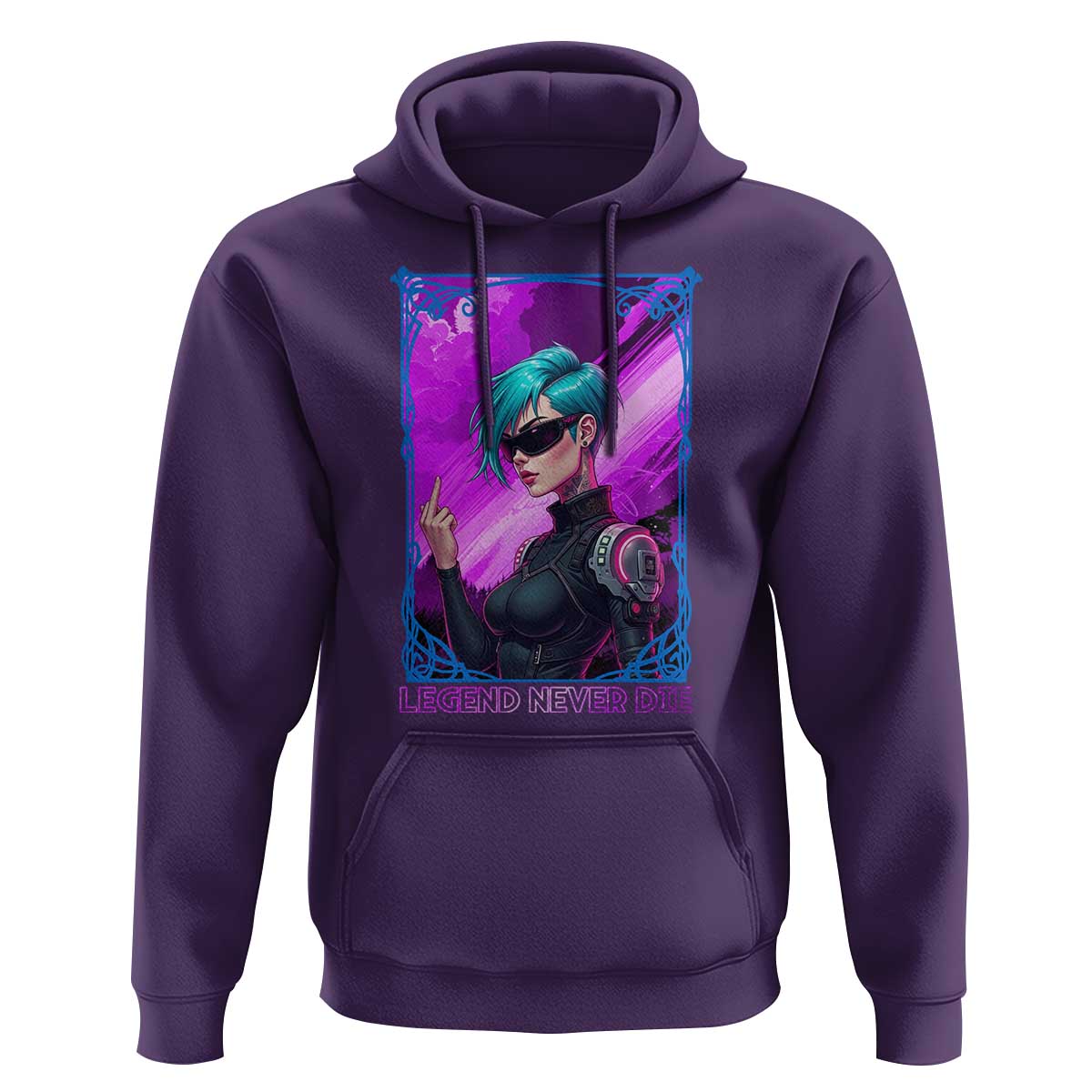 Cyberpunk Girl Legend Never Die Hoodie Gaming Aesthetic Gift - Wonder Print Shop