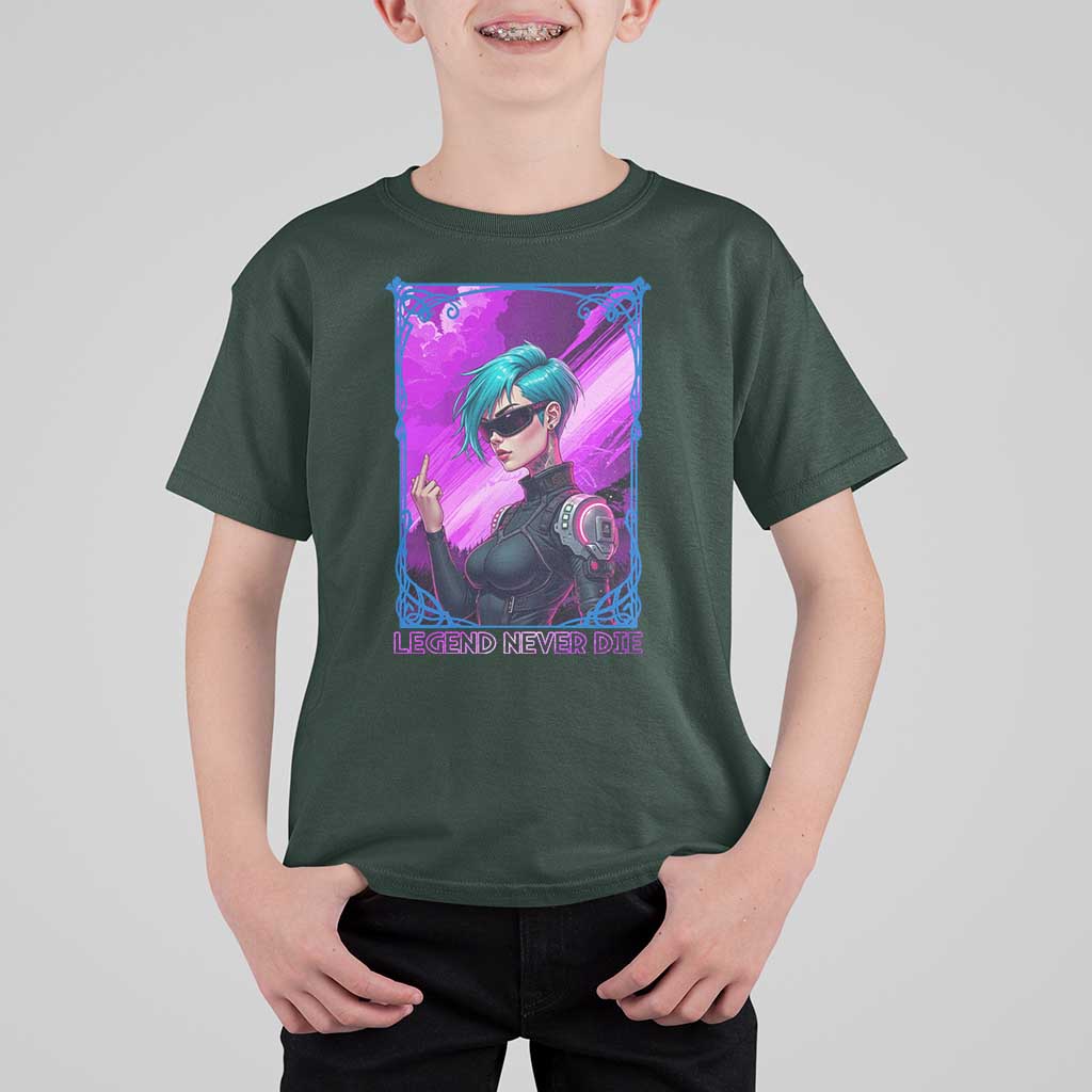 Cyberpunk Girl Legend Never Die T Shirt For Kid Gaming Aesthetic Gift - Wonder Print Shop