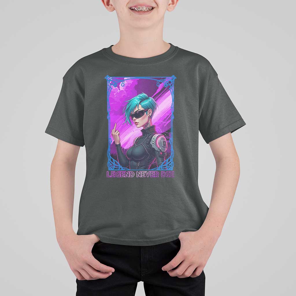 Cyberpunk Girl Legend Never Die T Shirt For Kid Gaming Aesthetic Gift - Wonder Print Shop