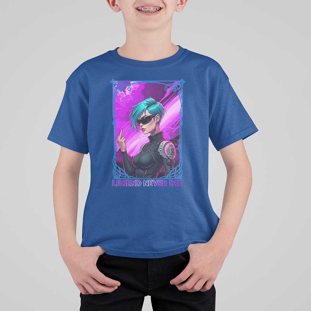 Cyberpunk Girl Legend Never Die T Shirt For Kid Gaming Aesthetic Gift - Wonder Print Shop