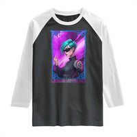 Cyberpunk Girl Legend Never Die Raglan Shirt Gaming Aesthetic Gift - Wonder Print Shop