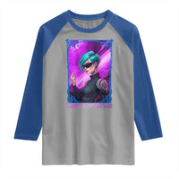 Cyberpunk Girl Legend Never Die Raglan Shirt Gaming Aesthetic Gift - Wonder Print Shop