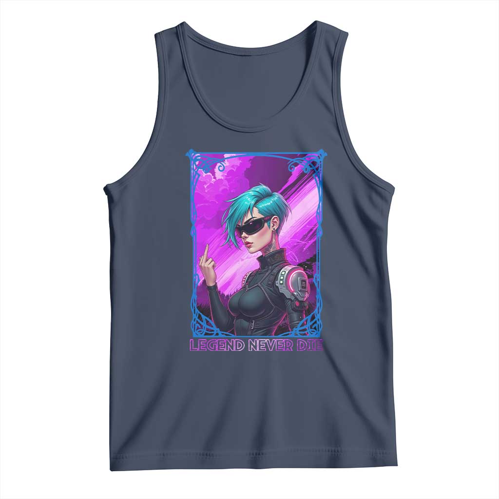 Cyberpunk Girl Legend Never Die Tank Top Gaming Aesthetic Gift - Wonder Print Shop