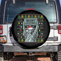 Funny Liberty Statue Ugly Sweater Gift Spare Tire Cover Merry Resistmas - Wonder Print Shop