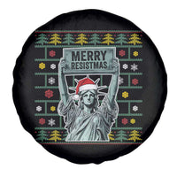 Funny Liberty Statue Ugly Sweater Gift Spare Tire Cover Merry Resistmas - Wonder Print Shop