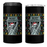 Funny Liberty Statue Ugly Sweater Gift 4 in 1 Can Cooler Tumbler Merry Resistmas - Wonder Print Shop