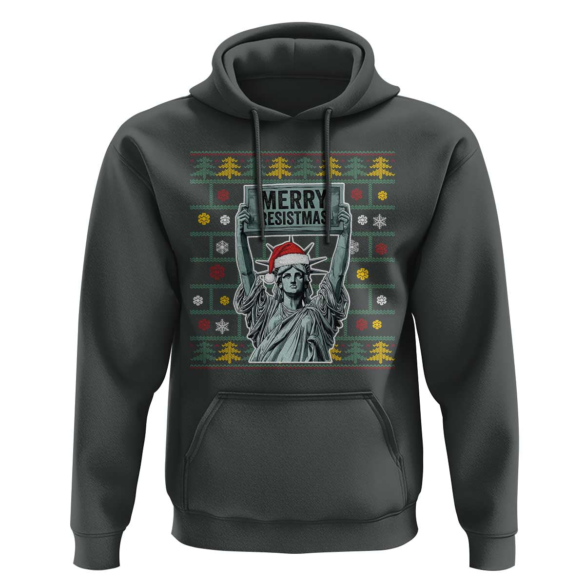 Funny Liberty Statue Ugly Sweater Gift Hoodie Merry Resistmas - Wonder Print Shop