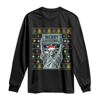 Funny Liberty Statue Ugly Sweater Gift Long Sleeve Shirt Merry Resistmas - Wonder Print Shop