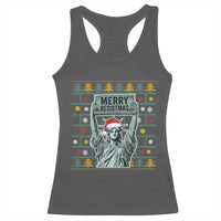 Funny Liberty Statue Ugly Sweater Gift Racerback Tank Top Merry Resistmas - Wonder Print Shop