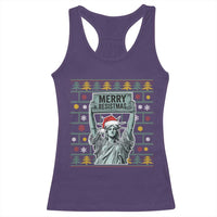 Funny Liberty Statue Ugly Sweater Gift Racerback Tank Top Merry Resistmas - Wonder Print Shop