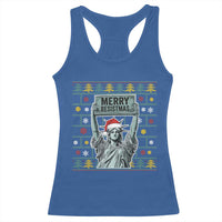 Funny Liberty Statue Ugly Sweater Gift Racerback Tank Top Merry Resistmas - Wonder Print Shop