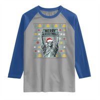 Funny Liberty Statue Ugly Sweater Gift Raglan Shirt Merry Resistmas - Wonder Print Shop