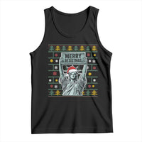 Funny Liberty Statue Ugly Sweater Gift Tank Top Merry Resistmas - Wonder Print Shop