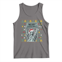 Funny Liberty Statue Ugly Sweater Gift Tank Top Merry Resistmas - Wonder Print Shop