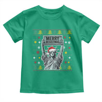 Funny Liberty Statue Ugly Sweater Gift Toddler T Shirt Merry Resistmas - Wonder Print Shop