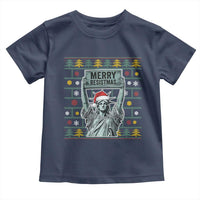 Funny Liberty Statue Ugly Sweater Gift Toddler T Shirt Merry Resistmas - Wonder Print Shop