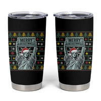 Funny Liberty Statue Ugly Sweater Gift Tumbler Cup Merry Resistmas - Wonder Print Shop