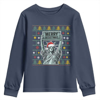 Funny Liberty Statue Ugly Sweater Gift Youth Sweatshirt Merry Resistmas - Wonder Print Shop