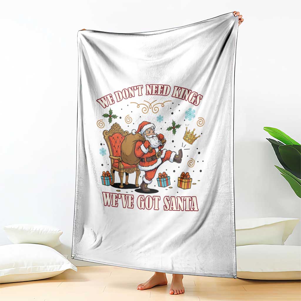 No Kings Only Santa Throw Blanket Funny Christmas Parody Gift - Wonder Print Shop