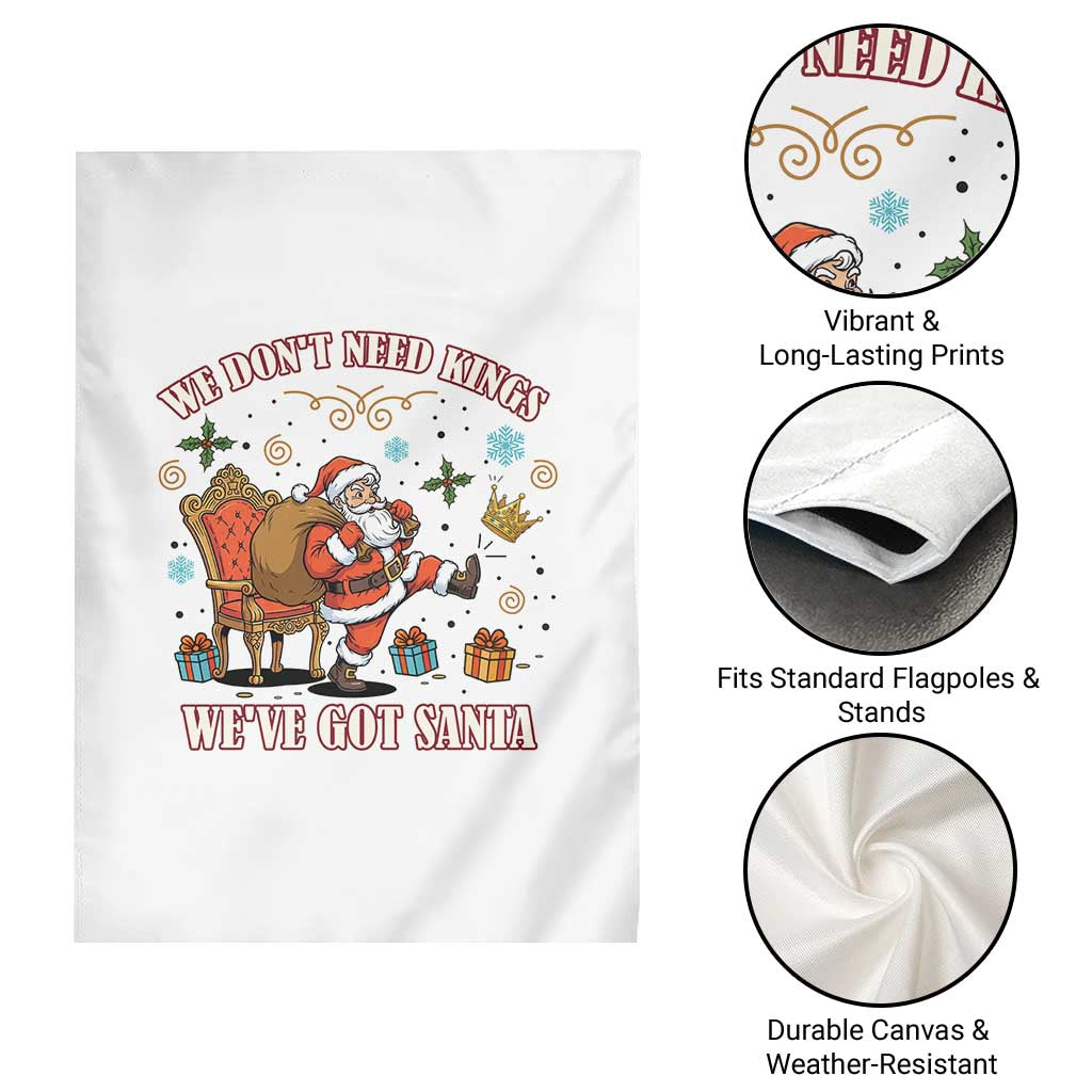 No Kings Only Santa Garden Flag Funny Christmas Parody Gift - Wonder Print Shop