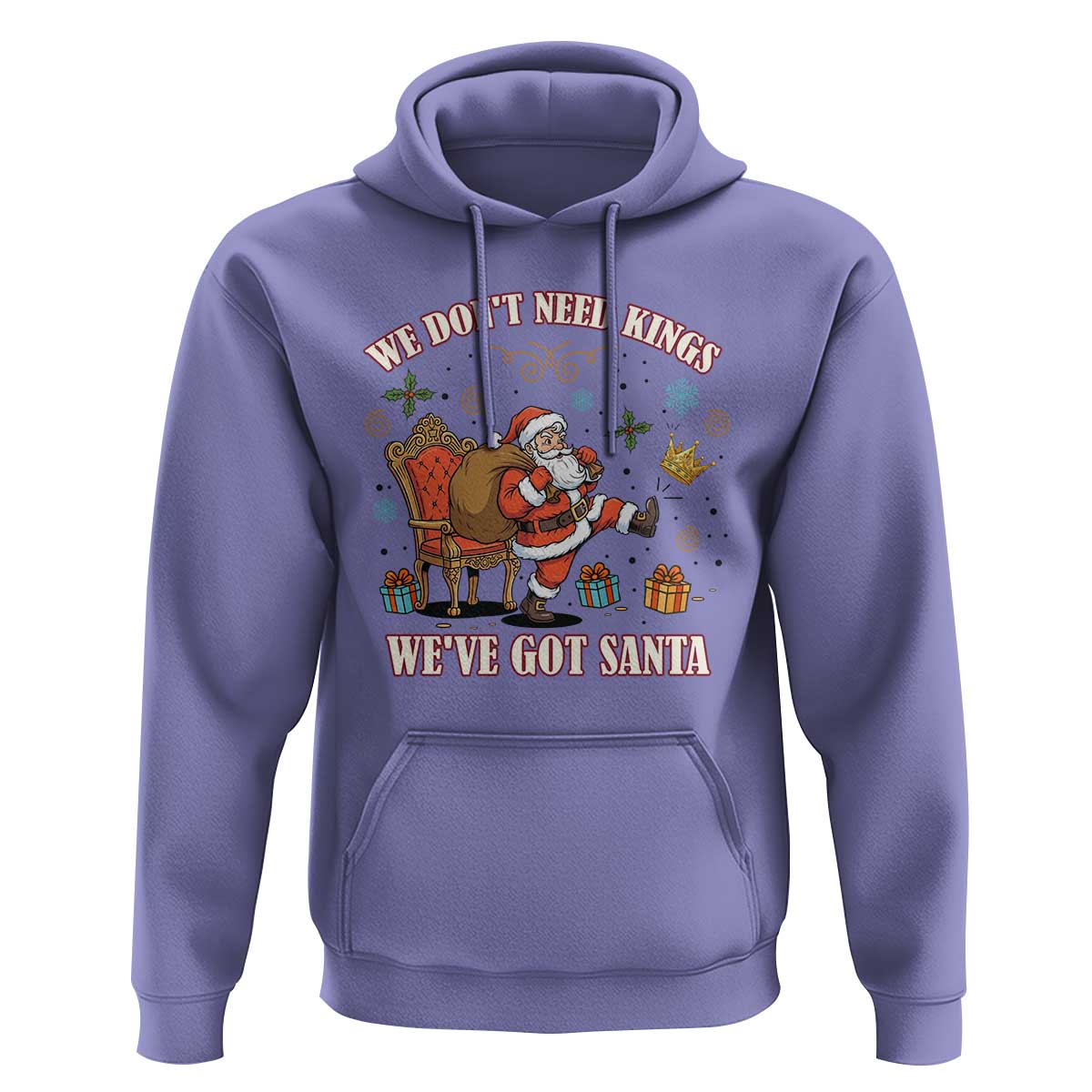 No Kings Only Santa Hoodie Funny Christmas Parody Gift - Wonder Print Shop