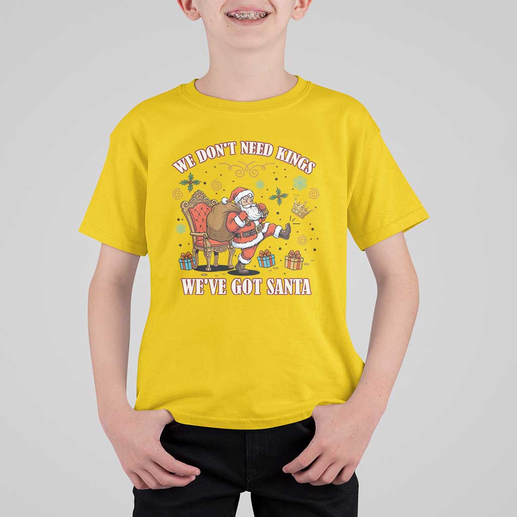 No Kings Only Santa T Shirt For Kid Funny Christmas Parody Gift - Wonder Print Shop