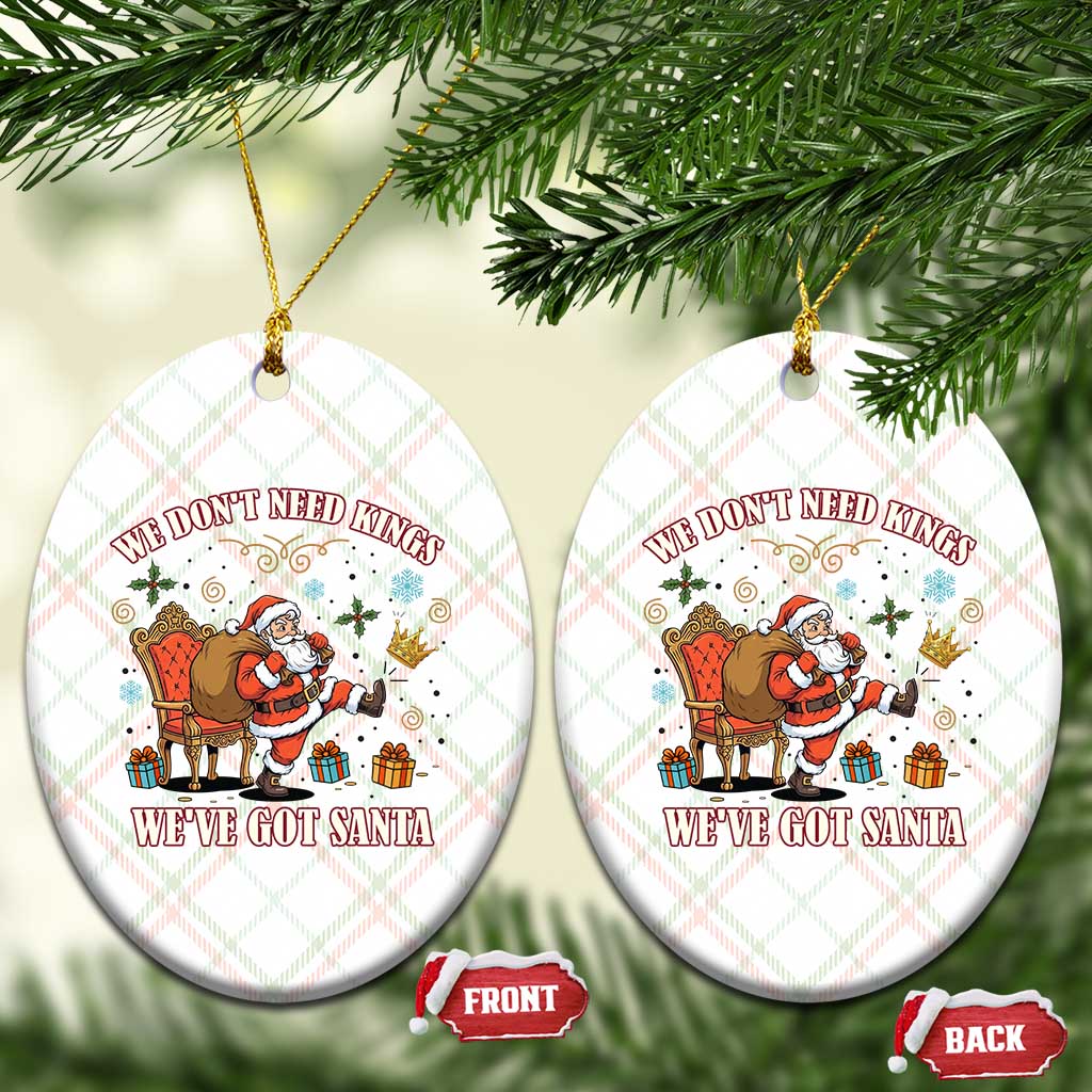 No Kings Only Santa Ceramic Ornament Funny Xmas Parody Gift - Wonder Print Shop