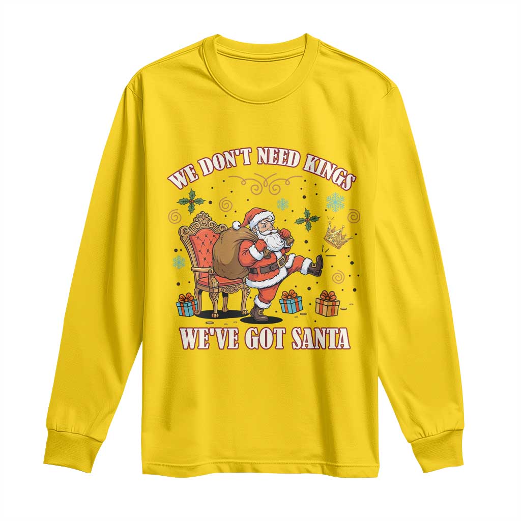 No Kings Only Santa Long Sleeve Shirt Funny Christmas Parody Gift - Wonder Print Shop