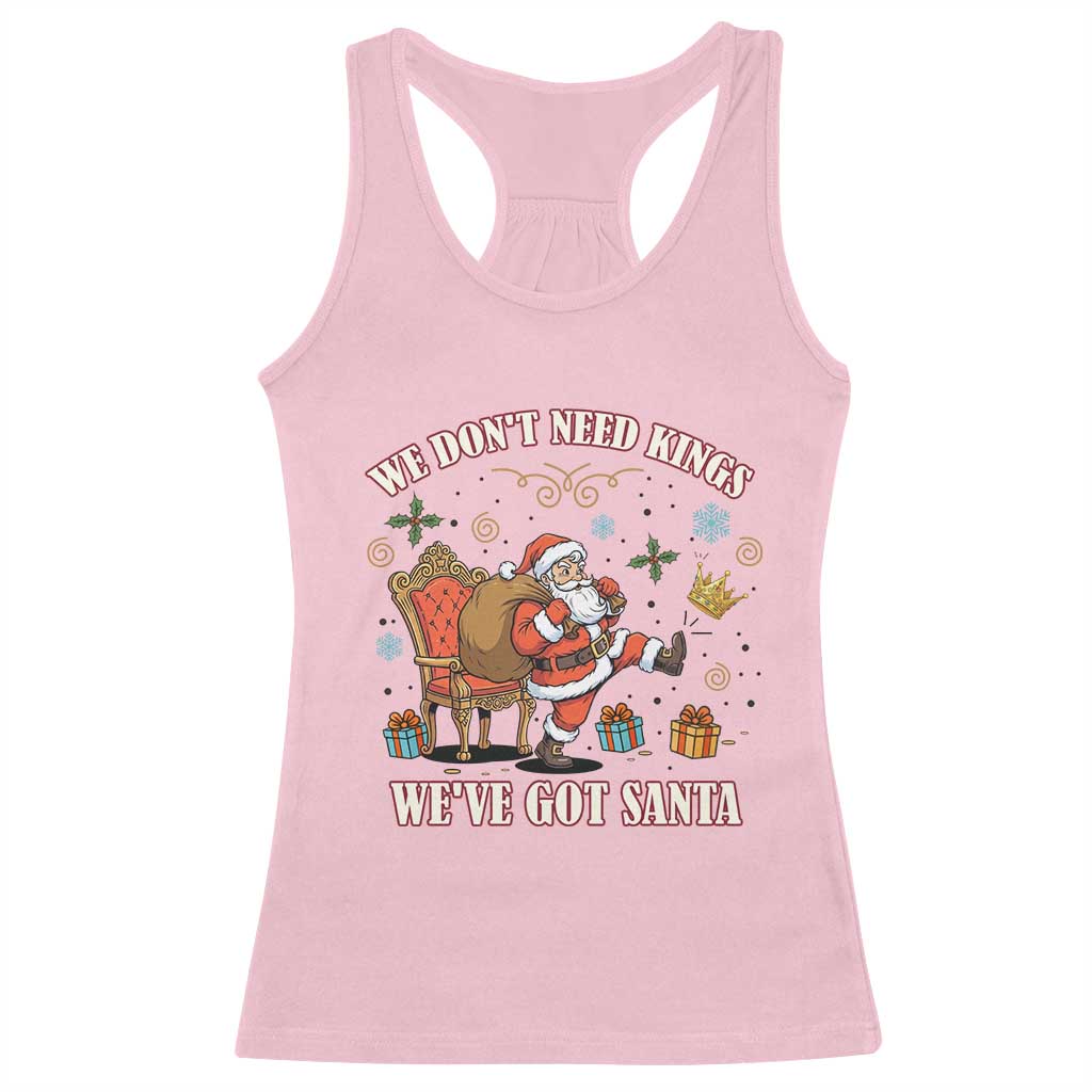No Kings Only Santa Racerback Tank Top Funny Christmas Parody Gift - Wonder Print Shop