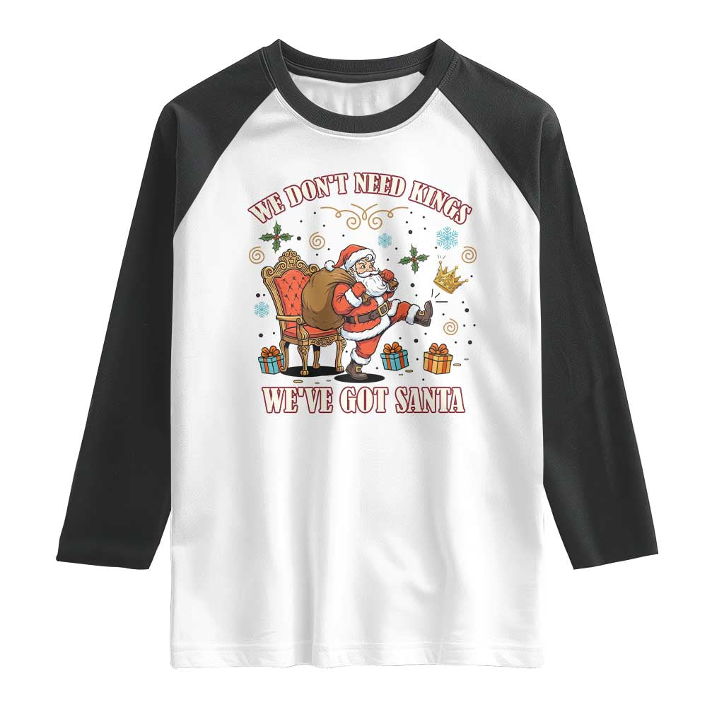 No Kings Only Santa Raglan Shirt Funny Christmas Parody Gift - Wonder Print Shop