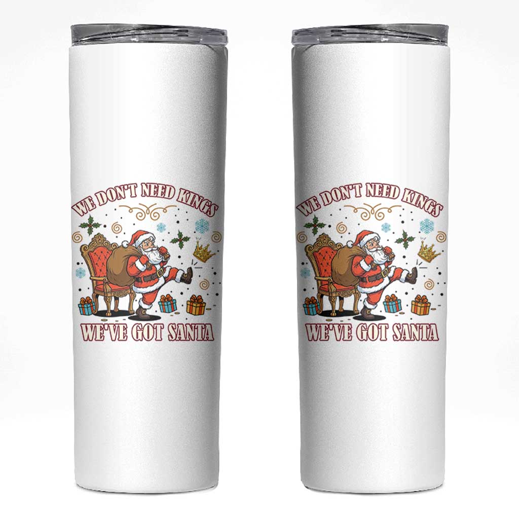 No Kings Only Santa Skinny Tumbler Funny Christmas Parody Gift - Wonder Print Shop