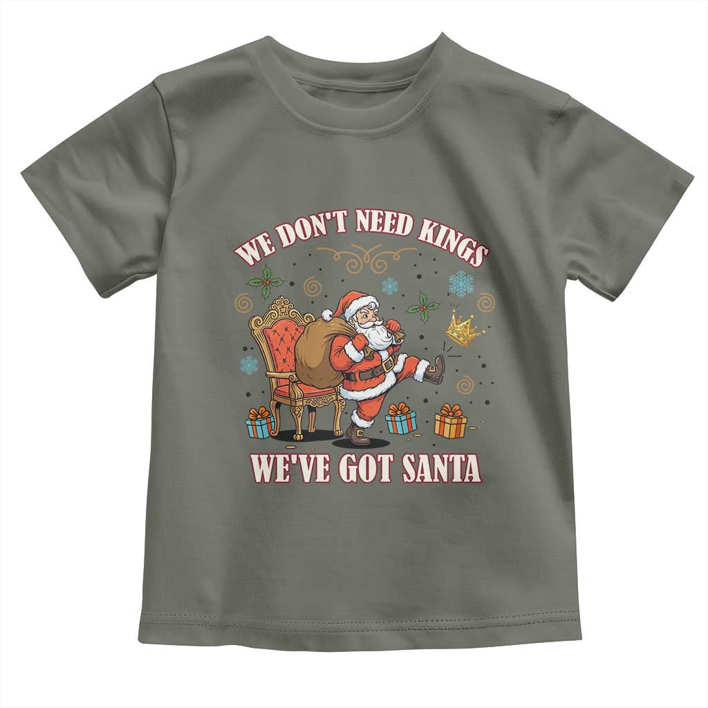 No Kings Only Santa Toddler T Shirt Funny Christmas Parody Gift - Wonder Print Shop