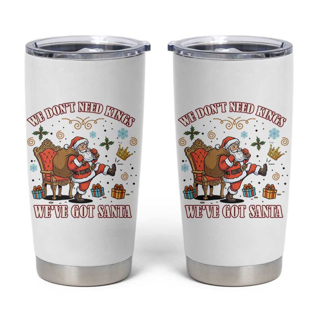 No Kings Only Santa Tumbler Cup Funny Christmas Parody Gift - Wonder Print Shop
