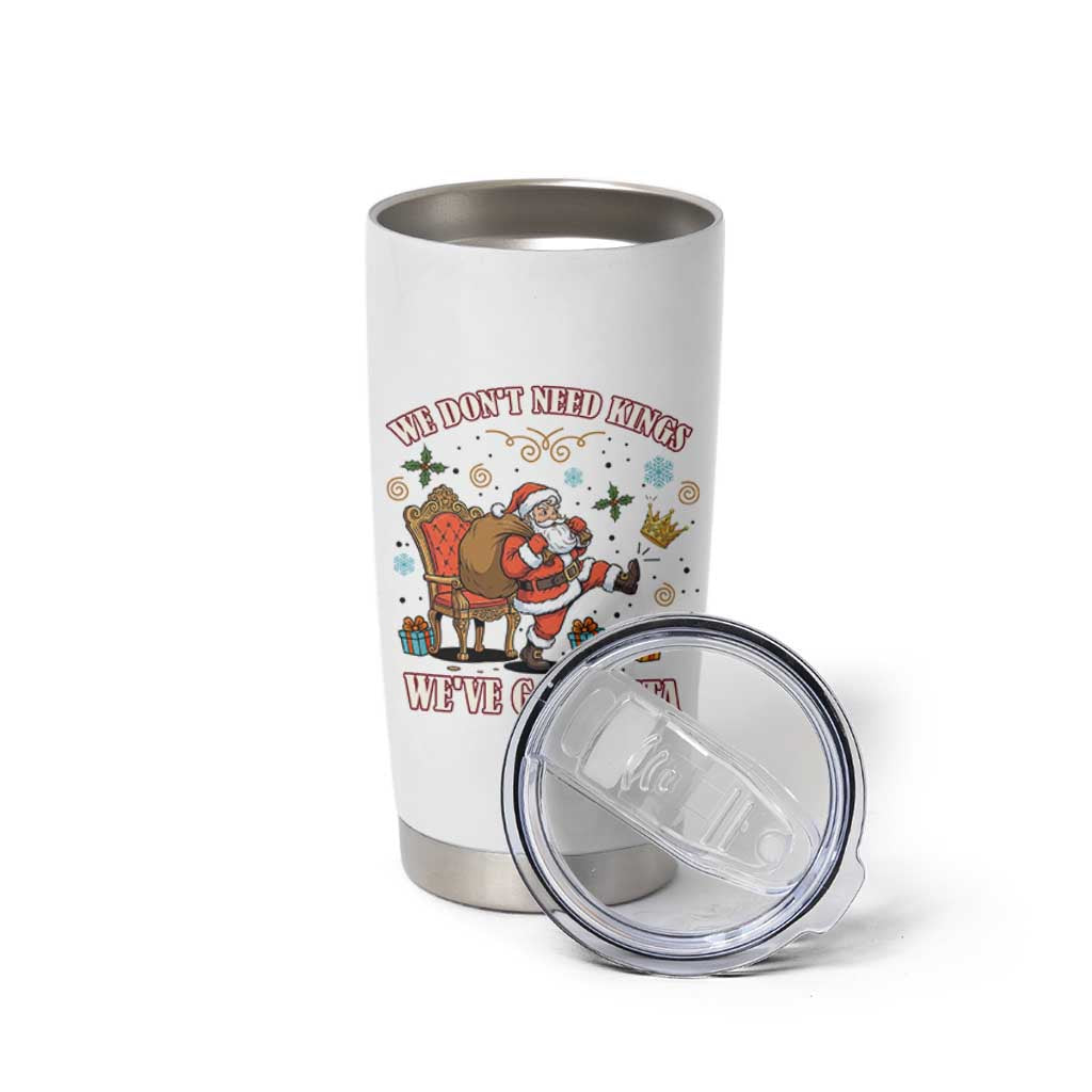 No Kings Only Santa Tumbler Cup Funny Christmas Parody Gift - Wonder Print Shop