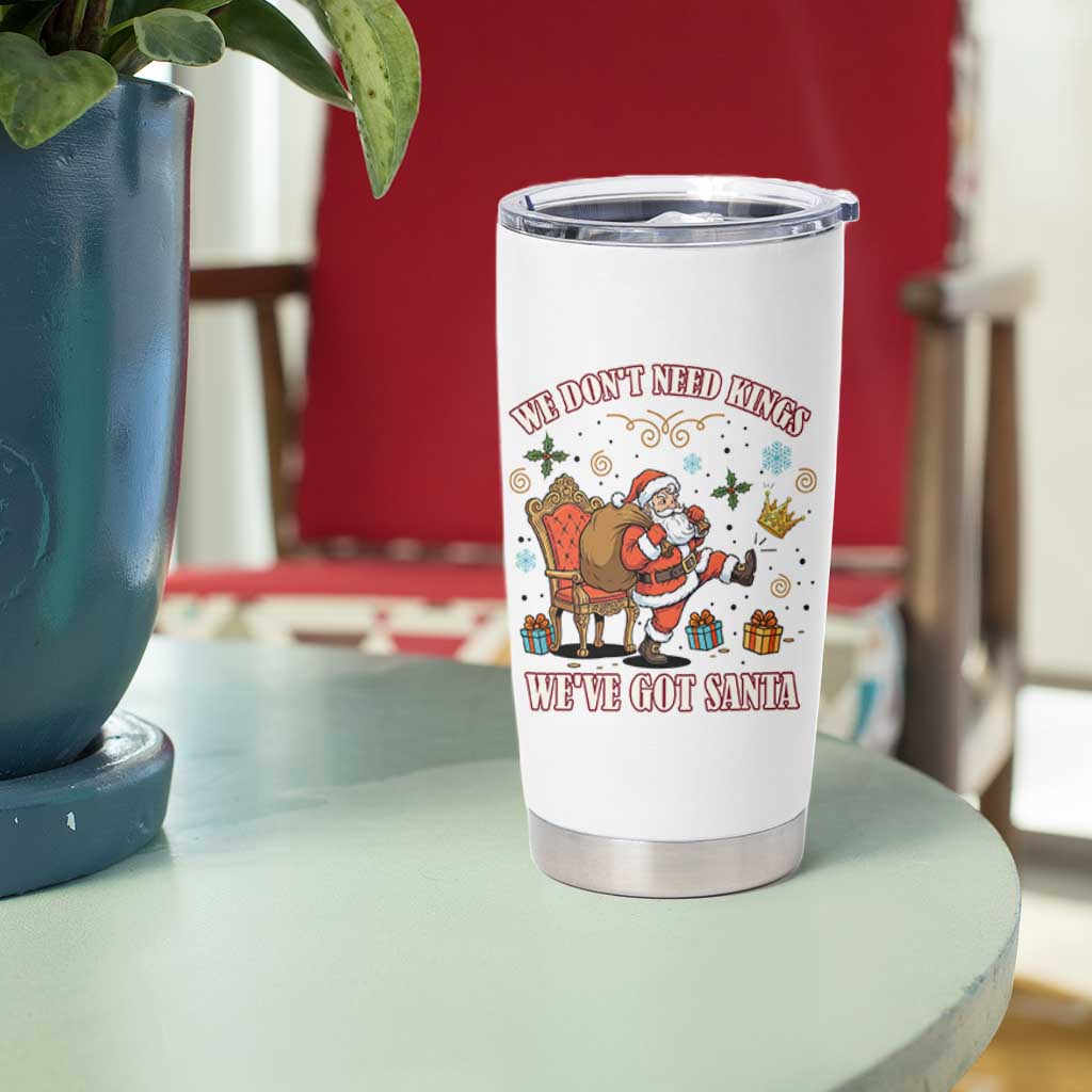No Kings Only Santa Tumbler Cup Funny Christmas Parody Gift - Wonder Print Shop