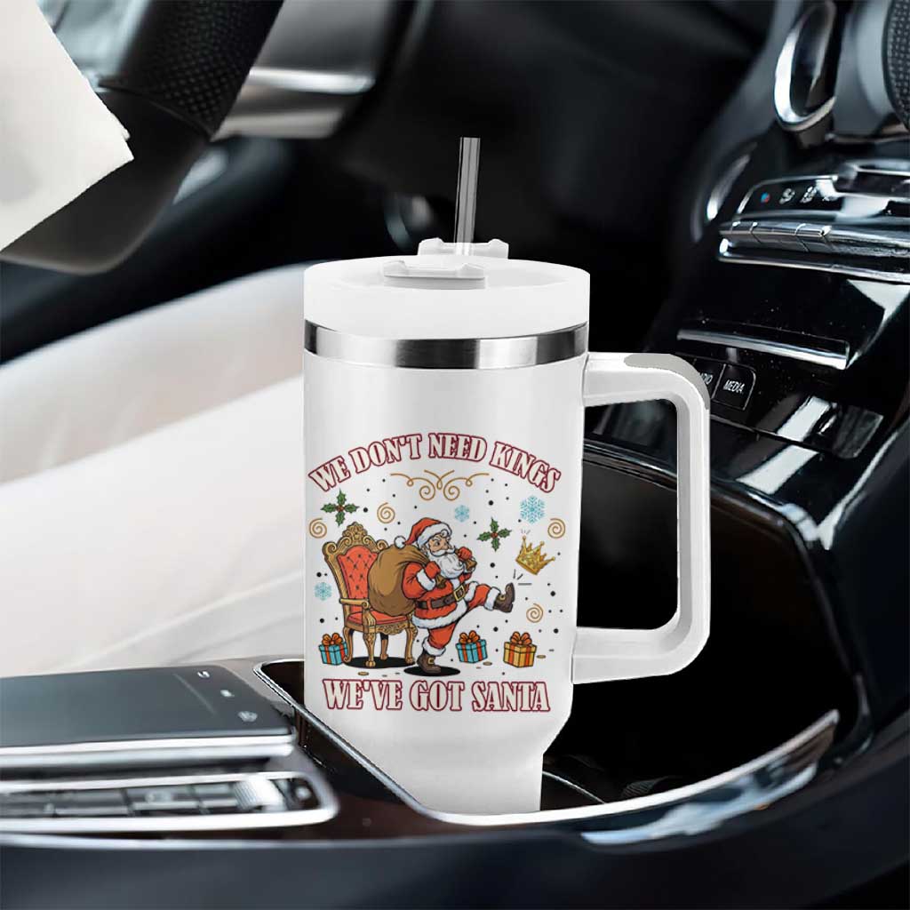 No Kings Only Santa Tumbler With Handle Funny Christmas Parody Gift - Wonder Print Shop