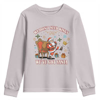 No Kings Only Santa Youth Sweatshirt Funny Christmas Parody Gift - Wonder Print Shop